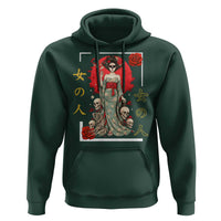 Gothic Japanese Geisha Skeleton Hoodie Wearing Kimono - Wonder Print Shop