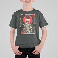 Gothic Japanese Geisha Skeleton T Shirt For Kid Wearing Kimono - Wonder Print Shop