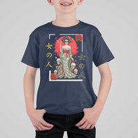 Gothic Japanese Geisha Skeleton T Shirt For Kid Wearing Kimono - Wonder Print Shop