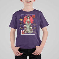 Gothic Japanese Geisha Skeleton T Shirt For Kid Wearing Kimono - Wonder Print Shop