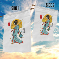 Gothic Samurai Geisha Skeleton Garden Flag Japanese Kimono And Katana - Wonder Print Shop
