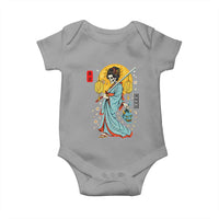 Gothic Samurai Geisha Skeleton Baby Onesie Japanese Kimono And Katana - Wonder Print Shop