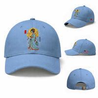 Gothic Samurai Geisha Skeleton Baseball Cap Japanese Kimono And Katana
