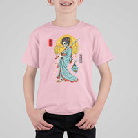 Gothic Samurai Geisha Skeleton T Shirt For Kid Japanese Kimono And Katana - Wonder Print Shop