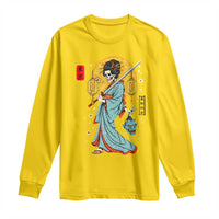 Gothic Samurai Geisha Skeleton Long Sleeve Shirt Japanese Kimono And Katana - Wonder Print Shop