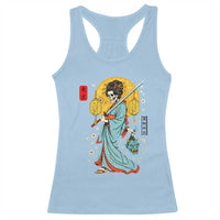 Gothic Samurai Geisha Skeleton Racerback Tank Top Japanese Kimono And Katana - Wonder Print Shop