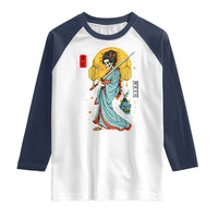 Gothic Samurai Geisha Skeleton Raglan Shirt Japanese Kimono And Katana - Wonder Print Shop