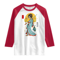 Gothic Samurai Geisha Skeleton Raglan Shirt Japanese Kimono And Katana - Wonder Print Shop