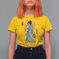 Gothic Samurai Geisha Skeleton T Shirt For Women Japanese Kimono And Katana - Wonder Print Shop