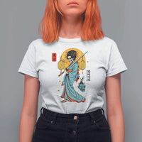 Gothic Samurai Geisha Skeleton T Shirt For Women Japanese Kimono And Katana - Wonder Print Shop