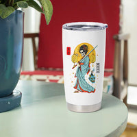 Gothic Samurai Geisha Skeleton Tumbler Cup Japanese Kimono And Katana