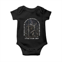 Christian Knight Templar Crusader Baby Onesie The Devil Saw Me With My Head Down And Thought He'd Won