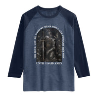 Christian Knight Templar Crusader Raglan Shirt The Devil Saw Me With My Head Down And Thought He'd Won
