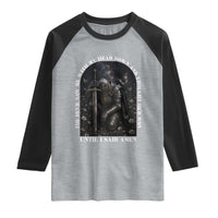 Christian Knight Templar Crusader Raglan Shirt The Devil Saw Me With My Head Down And Thought He'd Won