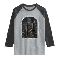 Christian Knight Templar Crusader Raglan Shirt The Devil Saw Me With My Head Down And Thought He'd Won