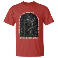 Christian Knight Templar Crusader T Shirt The Devil Saw Me With My Head Down And Thought He'd Won