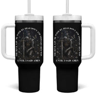 Christian Knight Templar Crusader Tumbler With Handle The Devil Saw Me With My Head Down And Thought He'd Won
