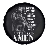 Military Christian Warrior Spare Tire Cover The Devil Saw Me With My Head Down And Thought He'd Won