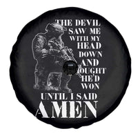 Military Christian Warrior Spare Tire Cover The Devil Saw Me With My Head Down And Thought He'd Won
