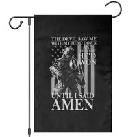 Military Soldier Skull Christian Faith Garden Flag The Devil Saw Me With My Head Down And Thought He'd Won