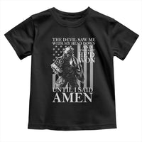 Military Soldier Skull Christian Faith Toddler T Shirt The Devil Saw Me With My Head Down And Thought He'd Won