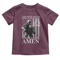 Military Soldier Skull Christian Faith Toddler T Shirt The Devil Saw Me With My Head Down And Thought He'd Won