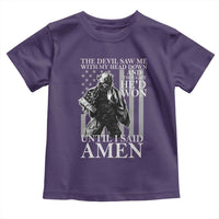 Military Soldier Skull Christian Faith Toddler T Shirt The Devil Saw Me With My Head Down And Thought He'd Won