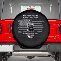 Soldier Skull Christian Faith Quote Spare Tire Cover The Devil Saw Me With My Head Down And Thought He'd Won