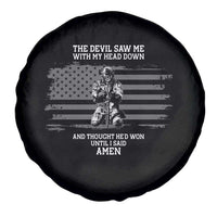 Soldier Skull Christian Faith Quote Spare Tire Cover The Devil Saw Me With My Head Down And Thought He'd Won