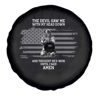 Soldier Skull Christian Faith Quote Spare Tire Cover The Devil Saw Me With My Head Down And Thought He'd Won