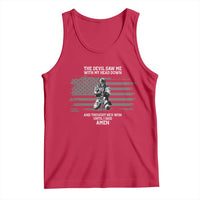 Soldier Skull Christian Faith Quote Tank Top The Devil Saw Me With My Head Down And Thought He'd Won
