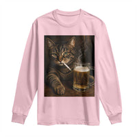 Funny Smoking Cat Long Sleeve Shirt Cigarette Kitty Beer Lover