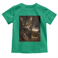 Funny Smoking Cat Toddler T Shirt Cigarette Kitty Beer Lover