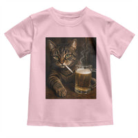 Funny Smoking Cat Toddler T Shirt Cigarette Kitty Beer Lover