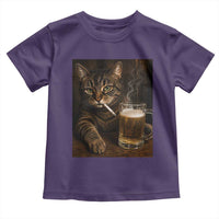 Funny Smoking Cat Toddler T Shirt Cigarette Kitty Beer Lover