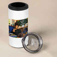 Funny Back To School Doll Face Meme 4 in 1 Can Cooler Tumbler Coffee Teacher Gift