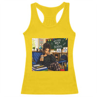Funny Back To School Doll Face Meme Racerback Tank Top Coffee Teacher Gift