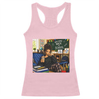 Funny Back To School Doll Face Meme Racerback Tank Top Coffee Teacher Gift