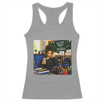 Funny Back To School Doll Face Meme Racerback Tank Top Coffee Teacher Gift