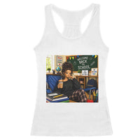 Funny Back To School Doll Face Meme Racerback Tank Top Coffee Teacher Gift