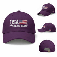 Patriotic USA Soccer Fan Baseball Cap Take Us Home Game Day