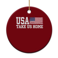 Patriotic USA Soccer Fan Ceramic Ornament Take Us Home Game Day