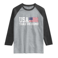 Patriotic USA Soccer Fan Raglan Shirt Take Us Home Game Day
