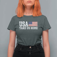 Patriotic USA Soccer Fan T Shirt For Women Take Us Home Game Day