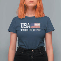 Patriotic USA Soccer Fan T Shirt For Women Take Us Home Game Day