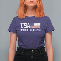 Patriotic USA Soccer Fan T Shirt For Women Take Us Home Game Day