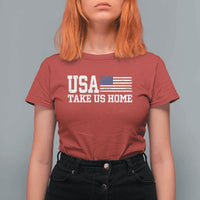 Patriotic USA Soccer Fan T Shirt For Women Take Us Home Game Day