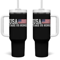 Patriotic USA Soccer Fan Tumbler With Handle Take Us Home Game Day