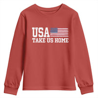 Patriotic USA Soccer Fan Youth Sweatshirt Take Us Home Game Day