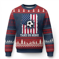 USA Soccer Game Day Ugly Christmas Sweater Take Us Home